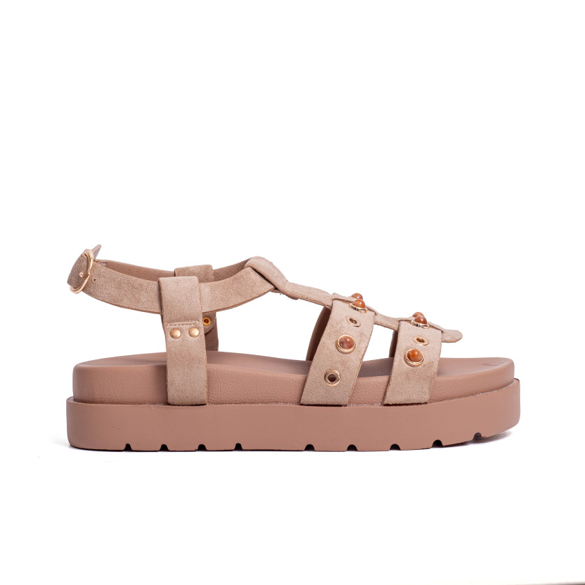 Σανδάλια Flatform με Ανοίγματα στο Πλάι & Τρουκς