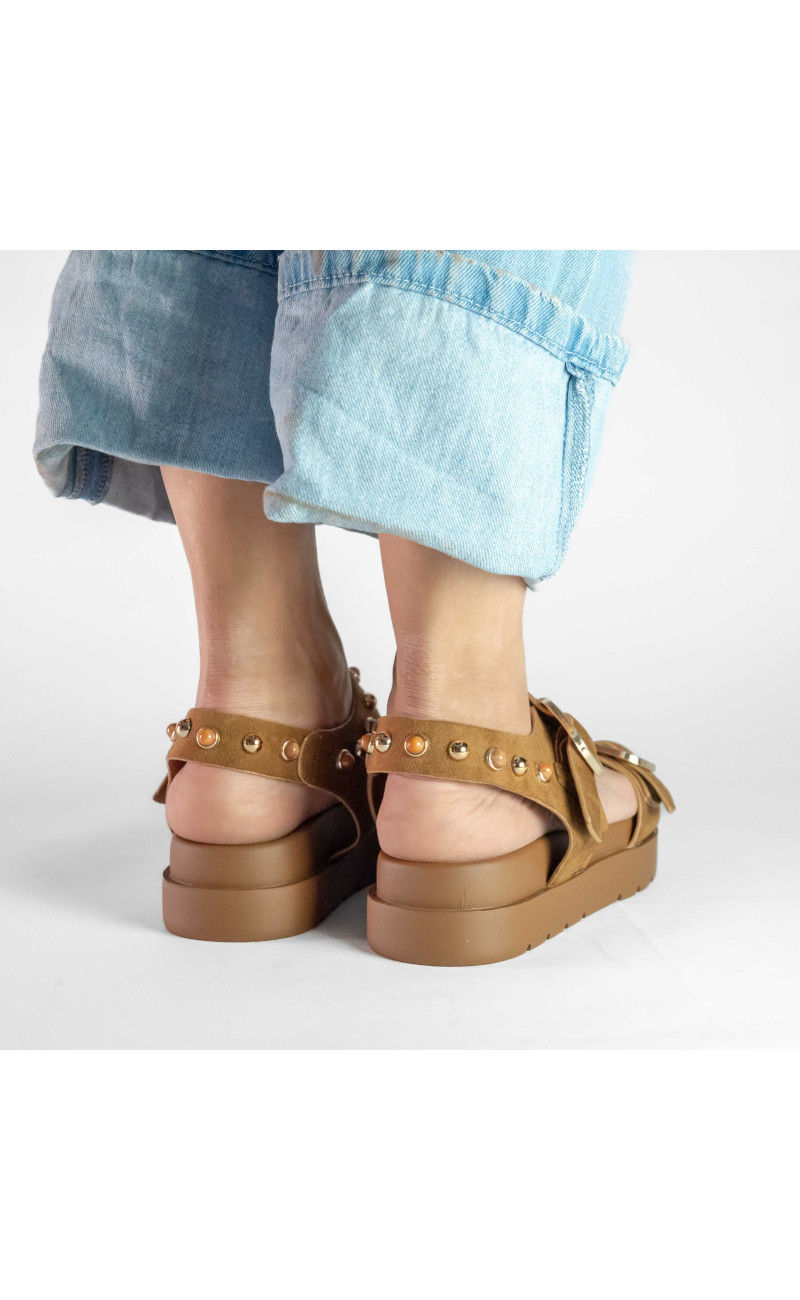 Σανδάλια Flatform με Διπλές Τόκες & Τρουκς