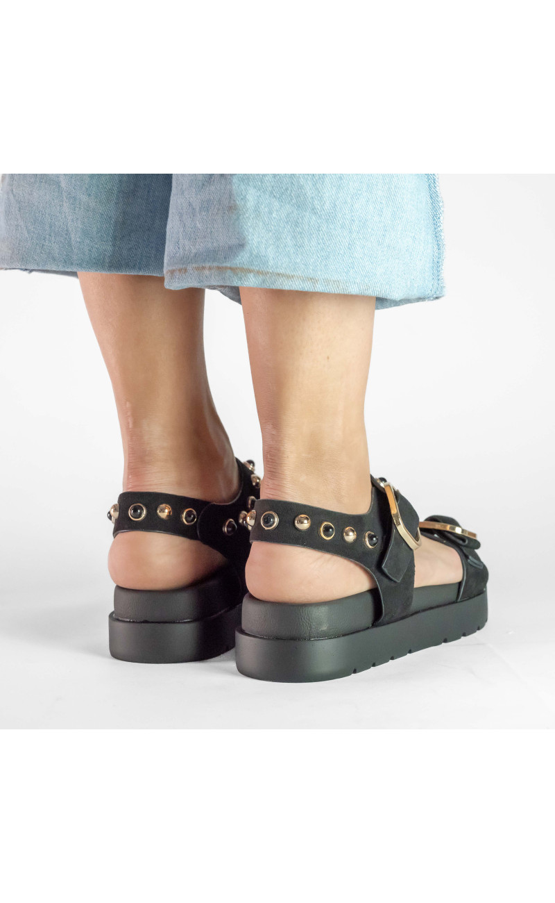 Σανδάλια Flatform με Διπλές Τόκες & Τρουκς