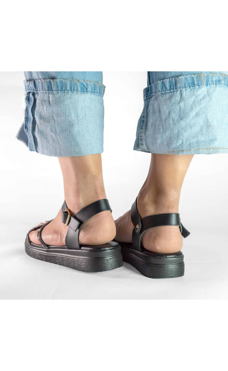 Σανδάλια Flatform με Λουράκια Από Strass