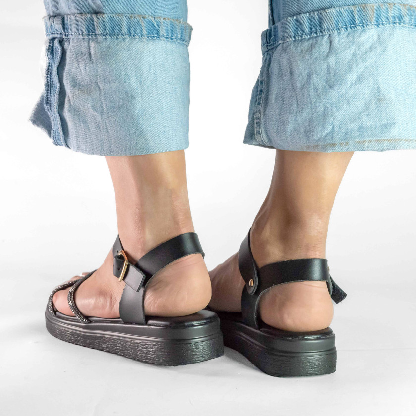 Σανδάλια Flatform με Λουράκια Από Strass