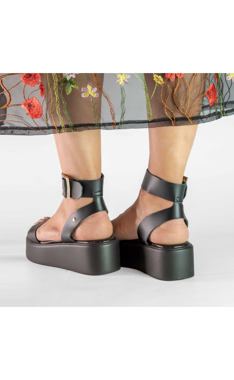 Σανδάλια Flatform με Λουράκι & Μπαρέτα