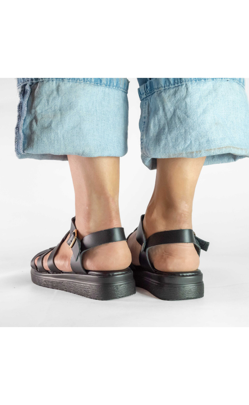 Σανδάλια Flatform με Πολλαπλά Λουράκια