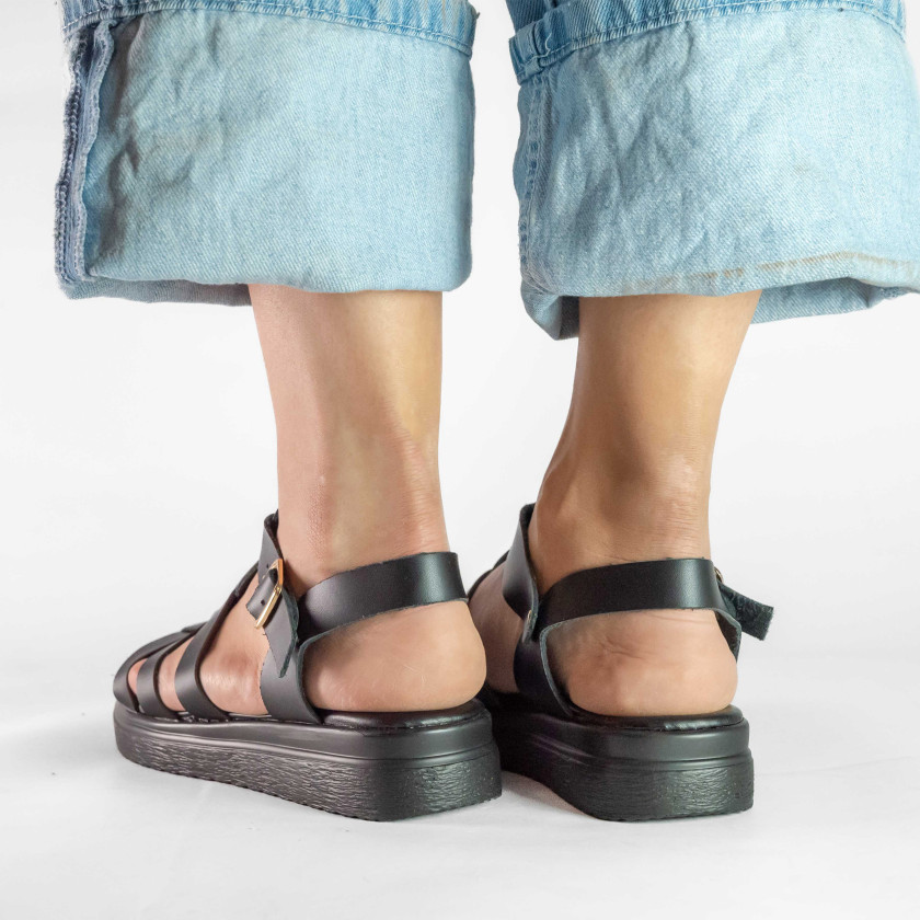 Σανδάλια Flatform με Πολλαπλά Λουράκια