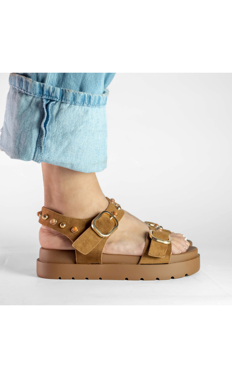 Σανδάλια Flatform με Διπλές Τόκες & Τρουκς