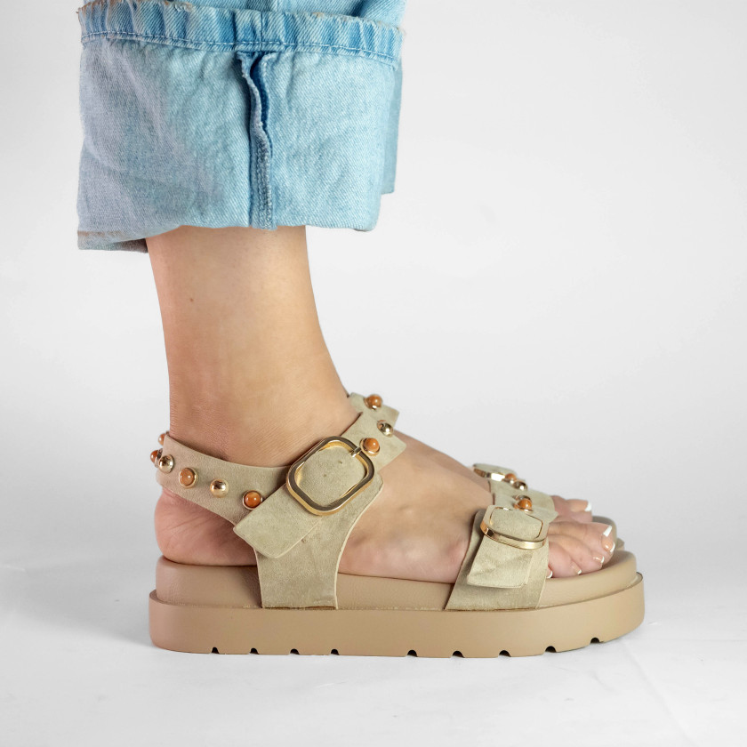 Σανδάλια Flatform με Διπλές Τόκες & Τρουκς
