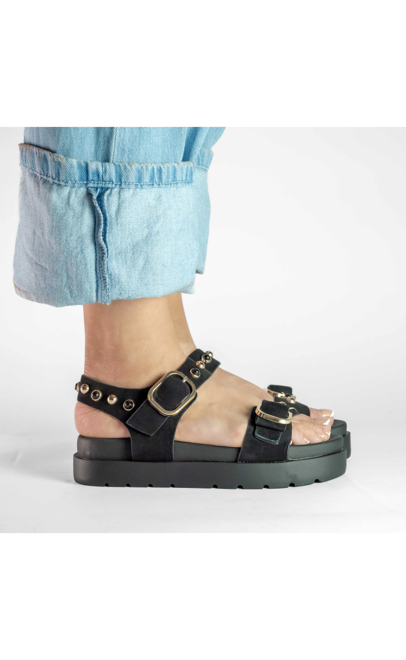 Σανδάλια Flatform με Διπλές Τόκες & Τρουκς