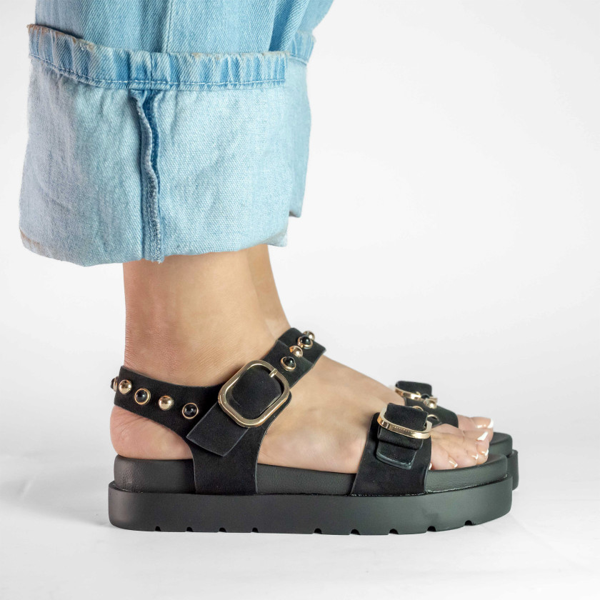 Σανδάλια Flatform με Διπλές Τόκες & Τρουκς