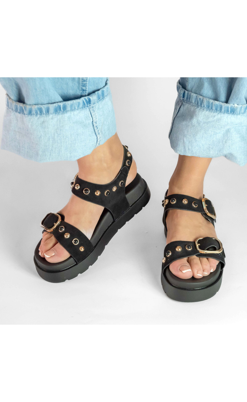 Σανδάλια Flatform με Διπλές Τόκες & Τρουκς
