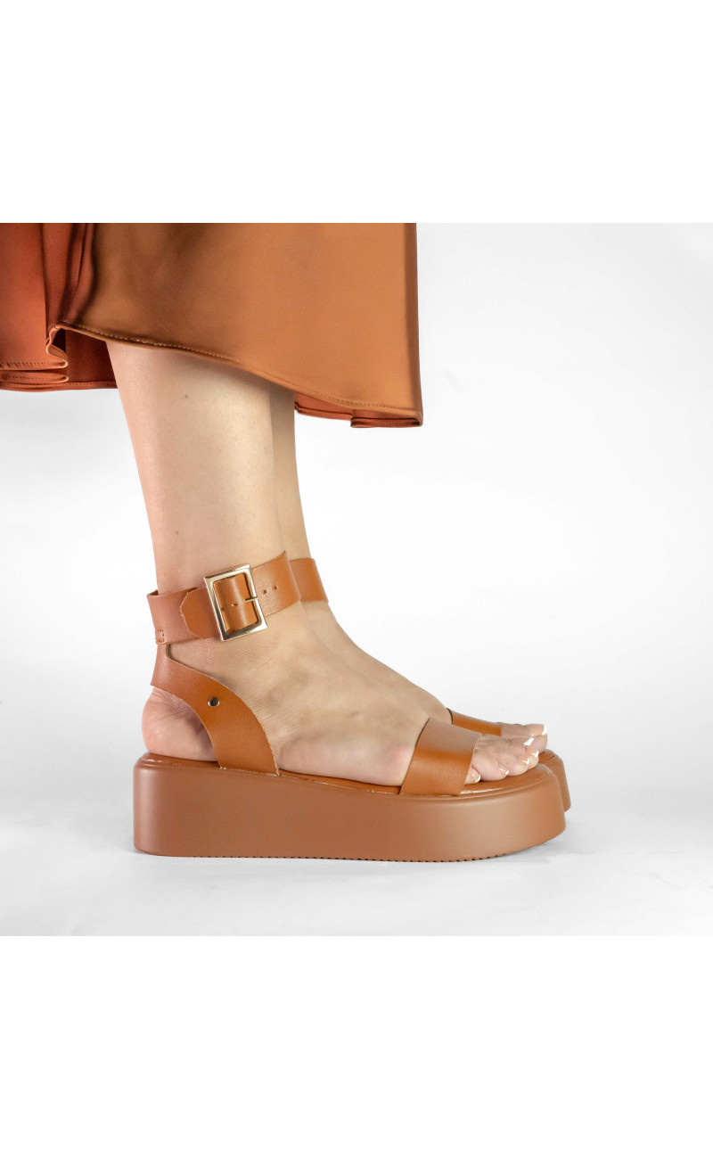 Σανδάλια Flatform με Λουράκι & Μπαρέτα