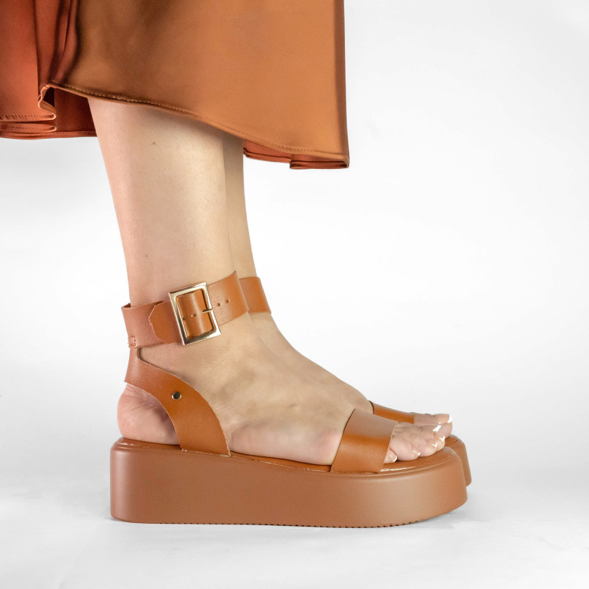 Σανδάλια Flatform με Λουράκι & Μπαρέτα