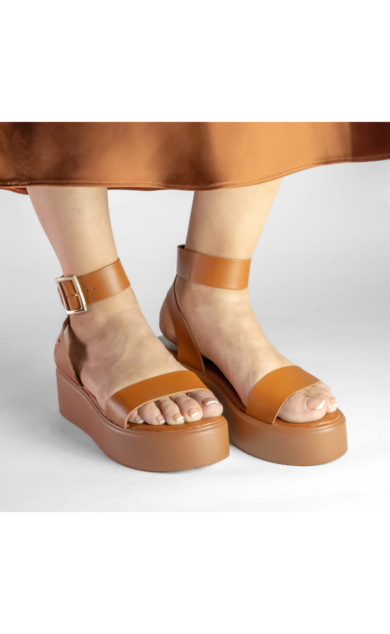 Σανδάλια Flatform με Λουράκι & Μπαρέτα