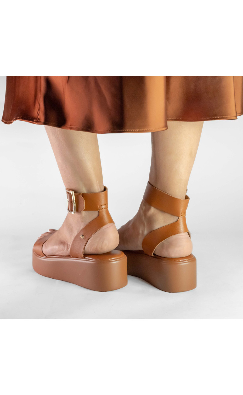 Σανδάλια Flatform με Λουράκι & Μπαρέτα