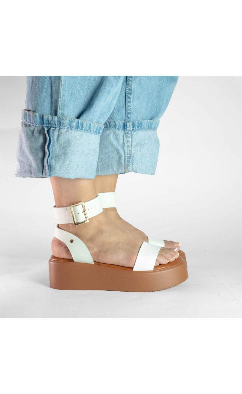 Σανδάλια Flatform με Λουράκι & Μπαρέτα