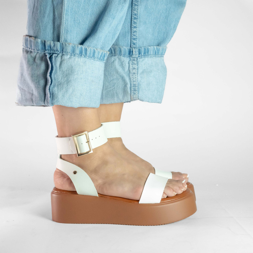 Σανδάλια Flatform με Λουράκι & Μπαρέτα