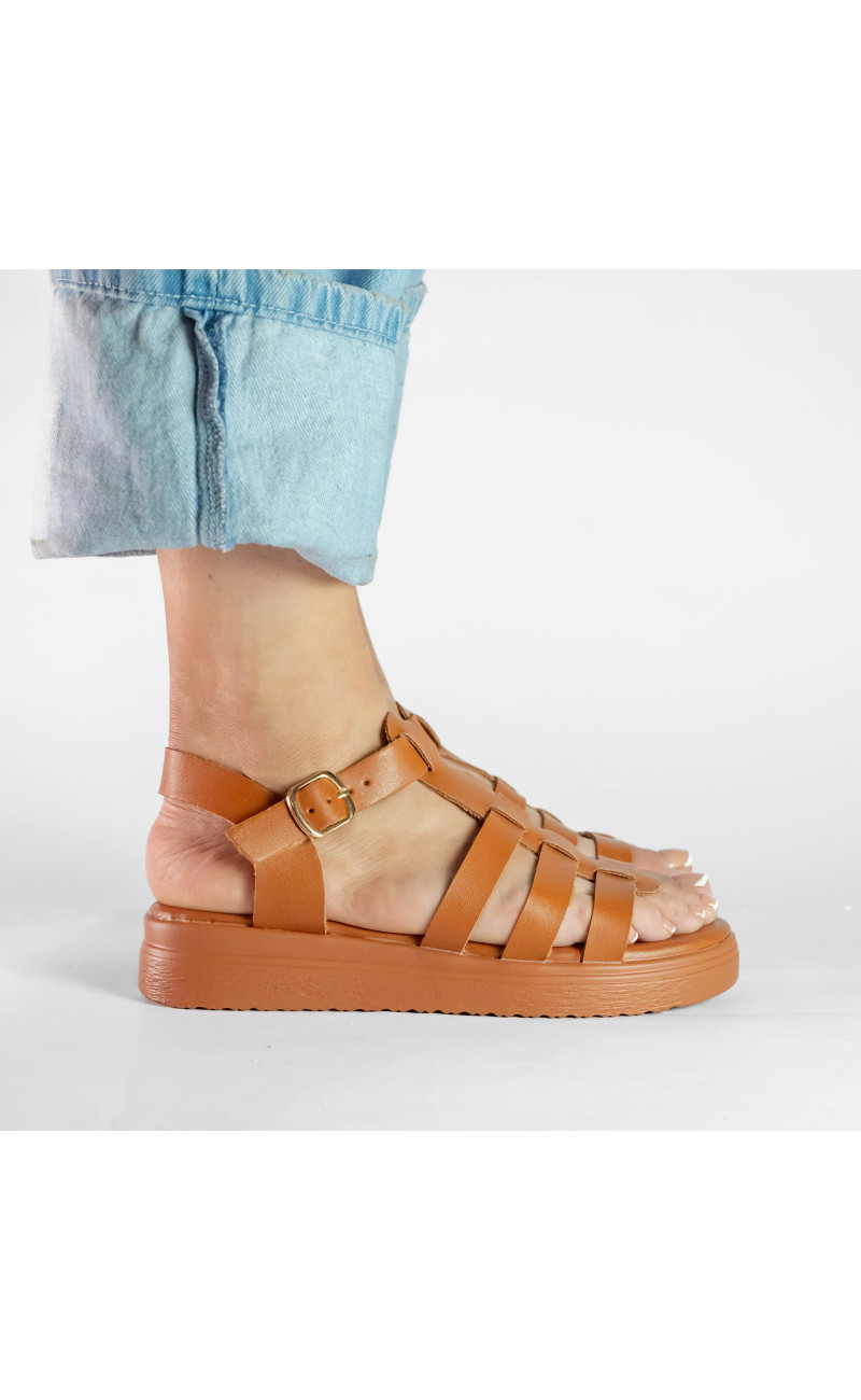 Σανδάλια Flatform με Πολλαπλά Λουράκια