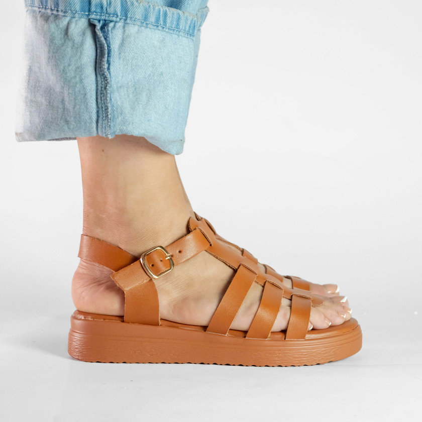Σανδάλια Flatform με Πολλαπλά Λουράκια