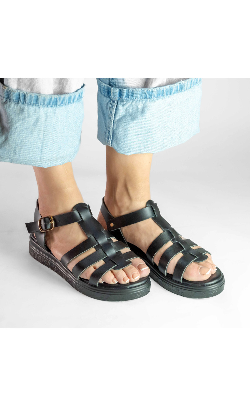 Σανδάλια Flatform με Πολλαπλά Λουράκια