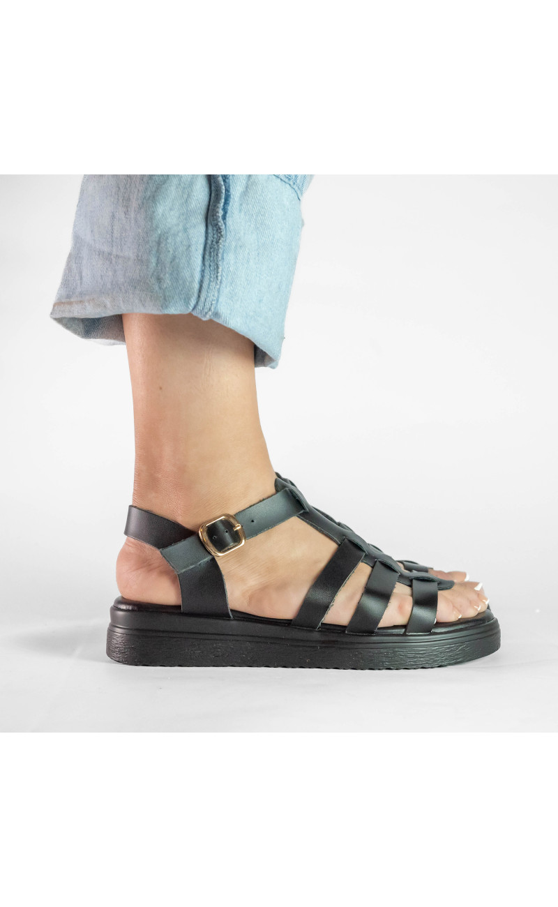 Σανδάλια Flatform με Πολλαπλά Λουράκια
