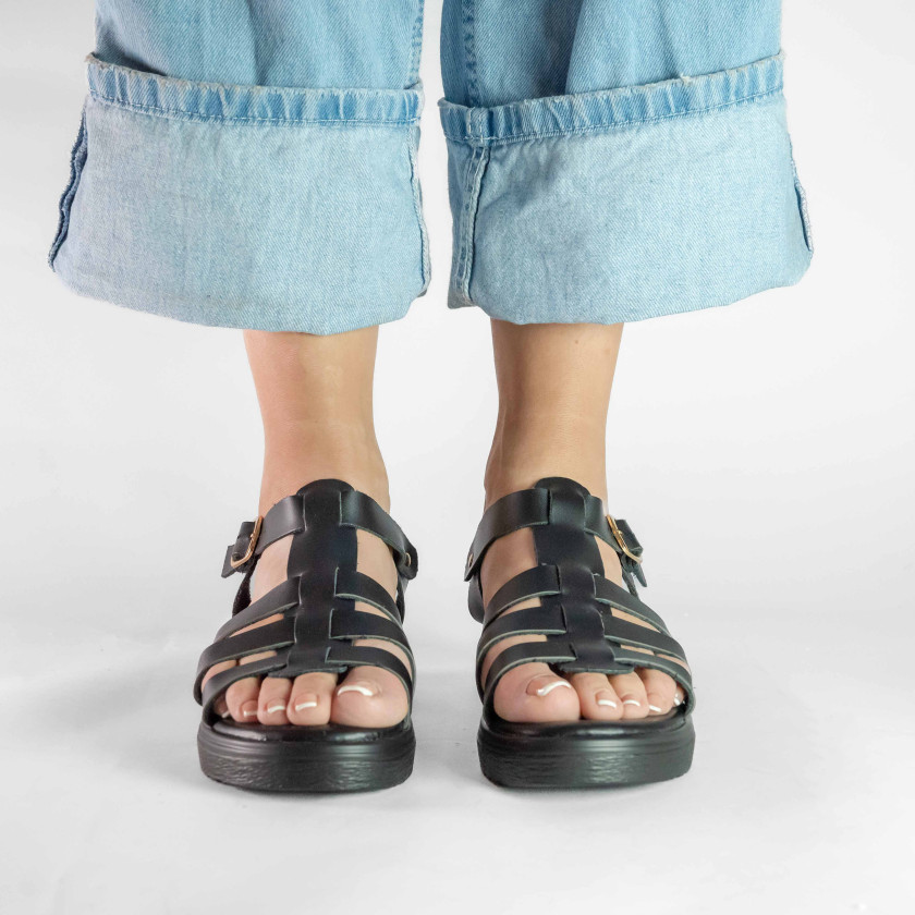 Σανδάλια Flatform με Πολλαπλά Λουράκια