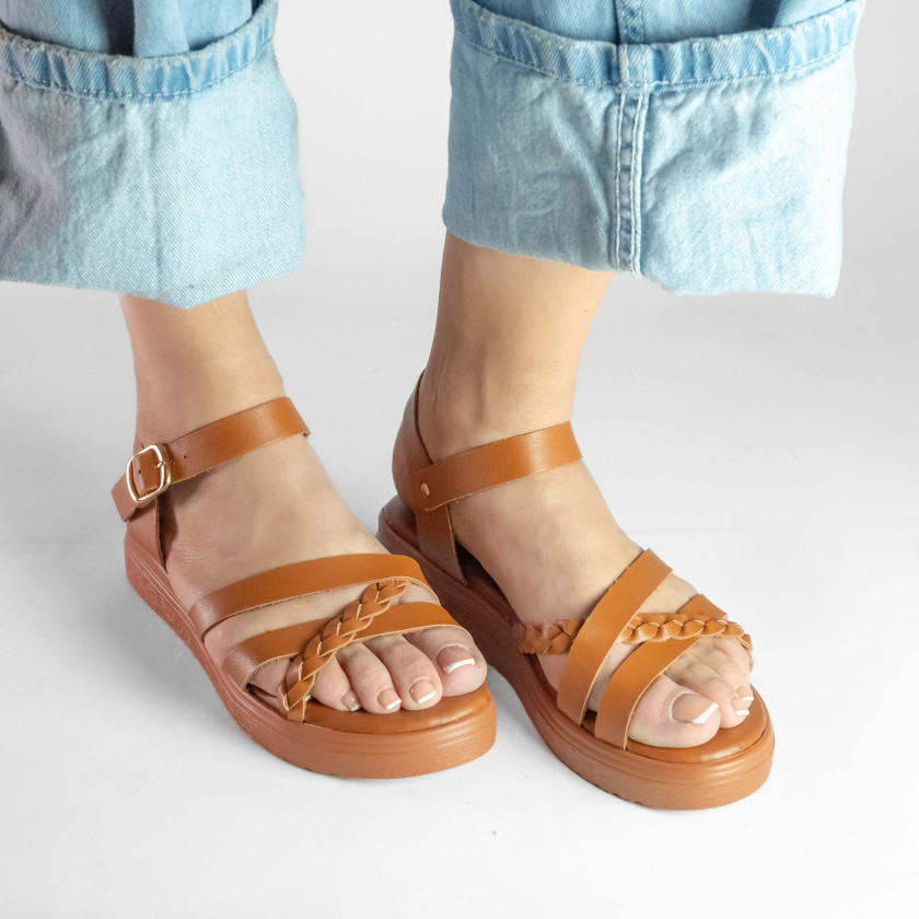 Σανδάλια Flatform με Πολλαπλά Λουράκια