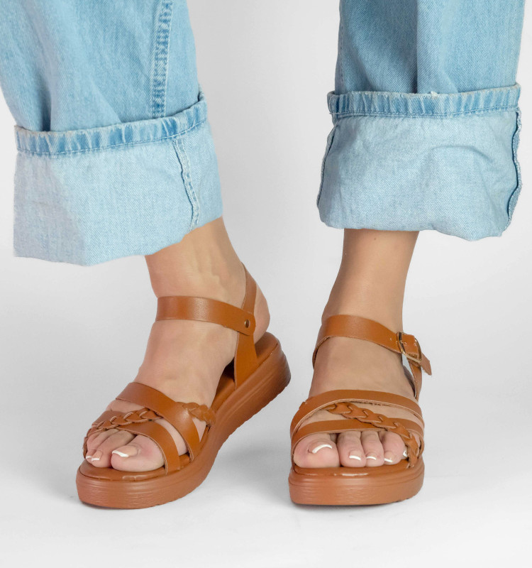 Σανδάλια Flatform με Πολλαπλά Λουράκια