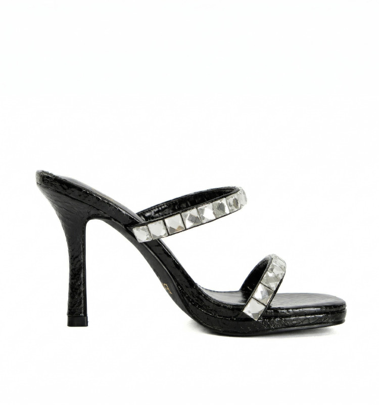 Mules Croco με Διακοσμητικές Πέτρες