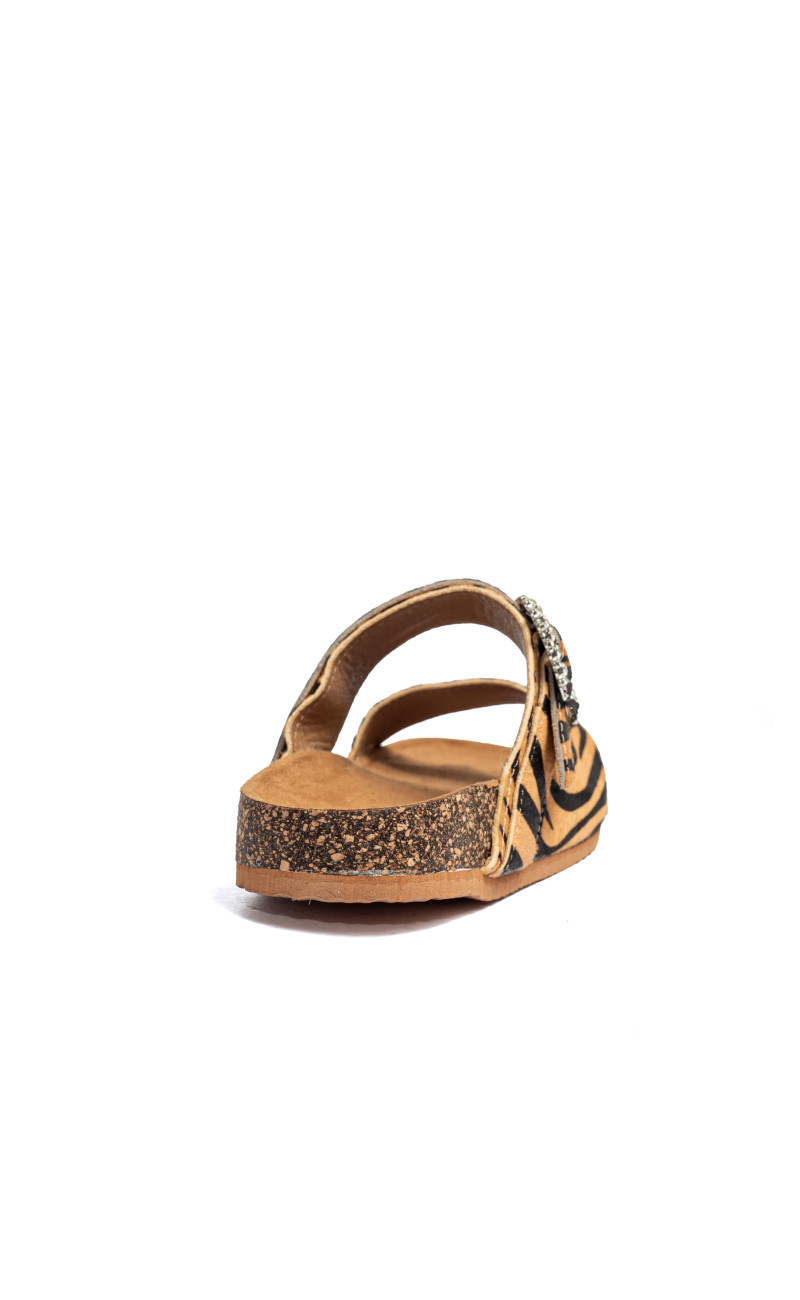 Σανδάλια Flatform με Διπλές Τόκες & Διακοσμητικό