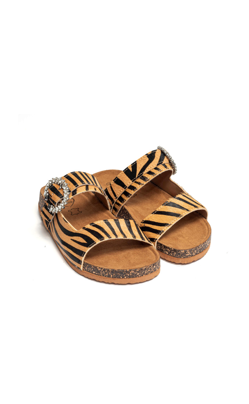 Σανδάλια Flatform με Διπλές Τόκες & Διακοσμητικό