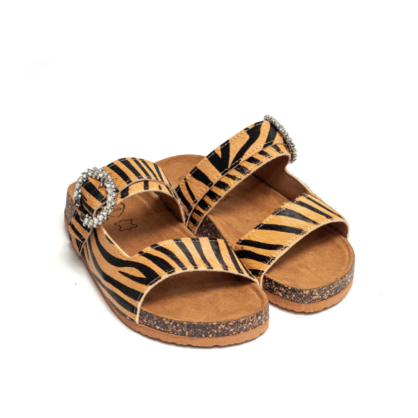 Σανδάλια Flatform με Διπλές Τόκες & Διακοσμητικό