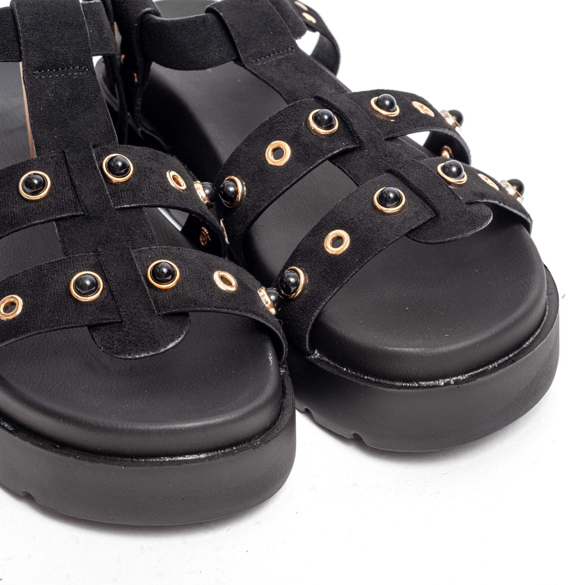 Σανδάλια Flatform με Ανοίγματα στο Πλάι & Τρουκς