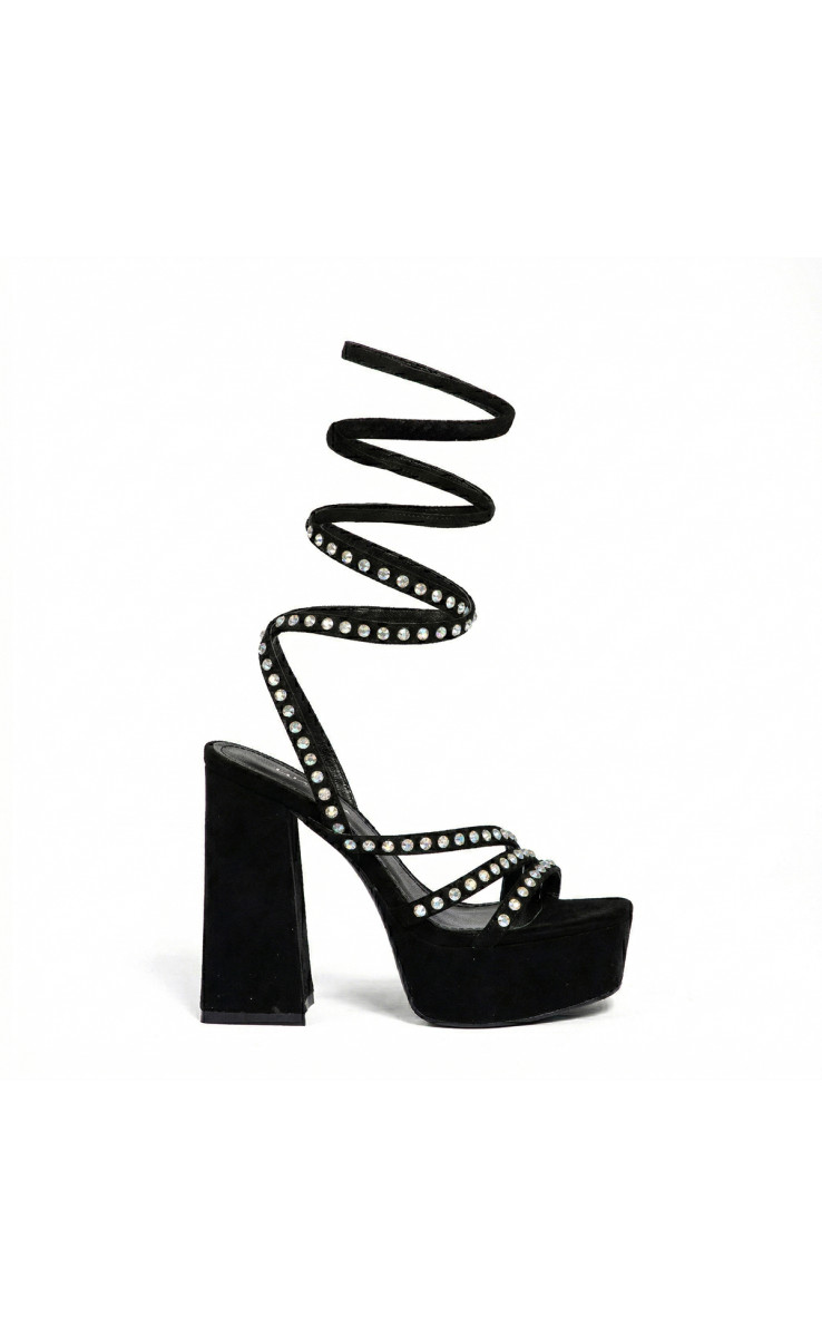 Πέδιλα Lace Up με Πέτρες