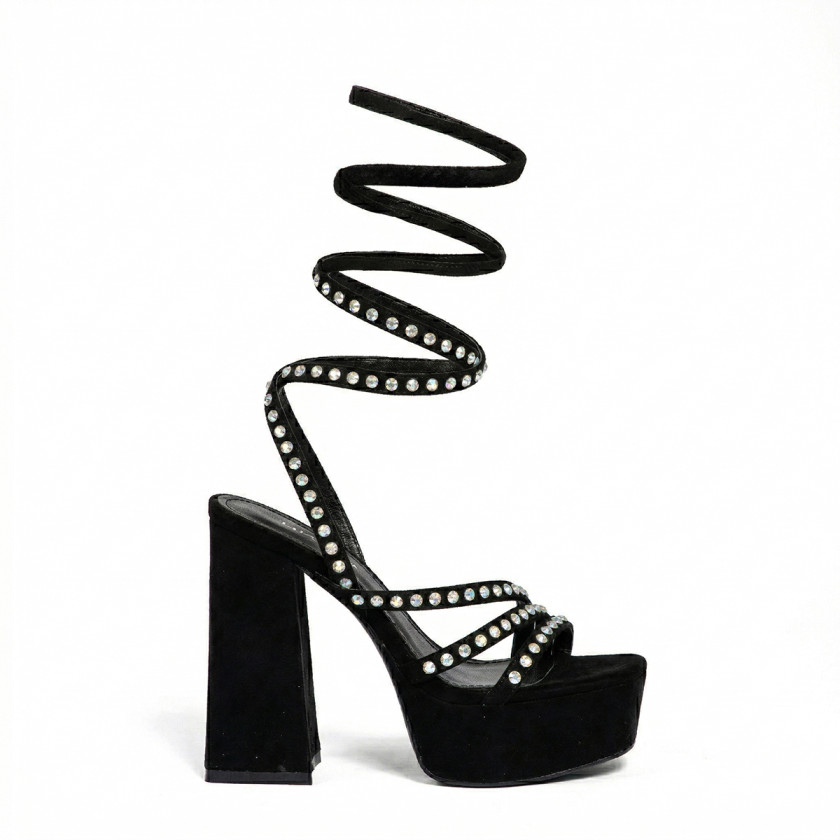 Πέδιλα Lace Up με Πέτρες