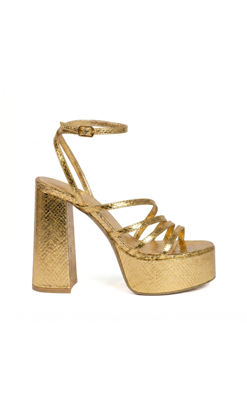 Πέδιλα Snake Print με Τακούνι & Φιάπα