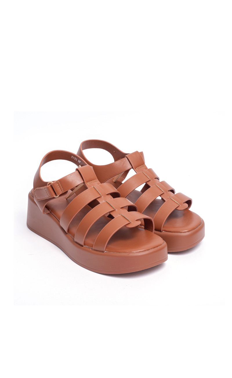 Σανδάλια Flatform με Πολλαπλά Λουράκια