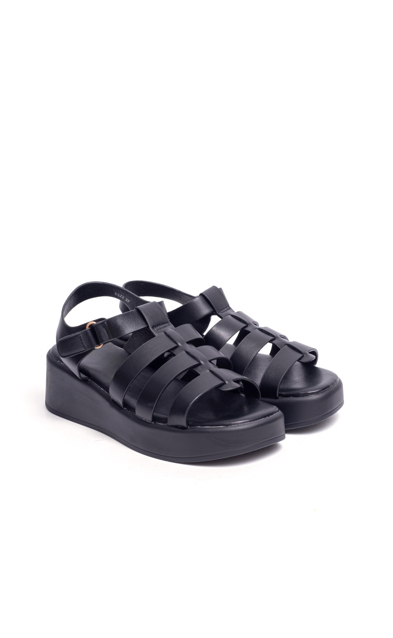 Σανδάλια Flatform με Πολλαπλά Λουράκια