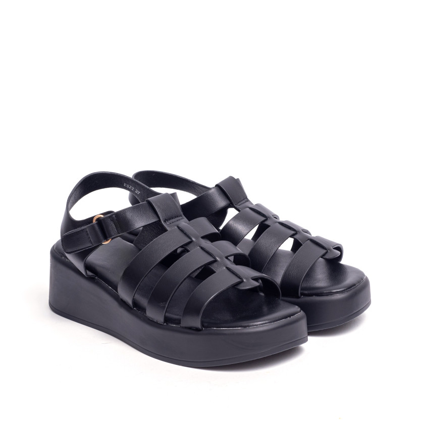 Σανδάλια Flatform με Πολλαπλά Λουράκια