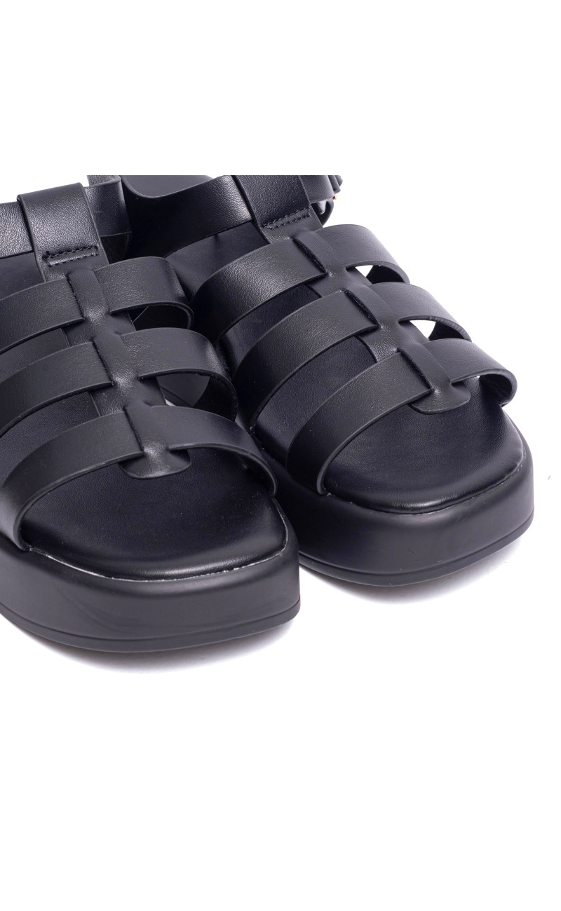 Σανδάλια Flatform με Πολλαπλά Λουράκια