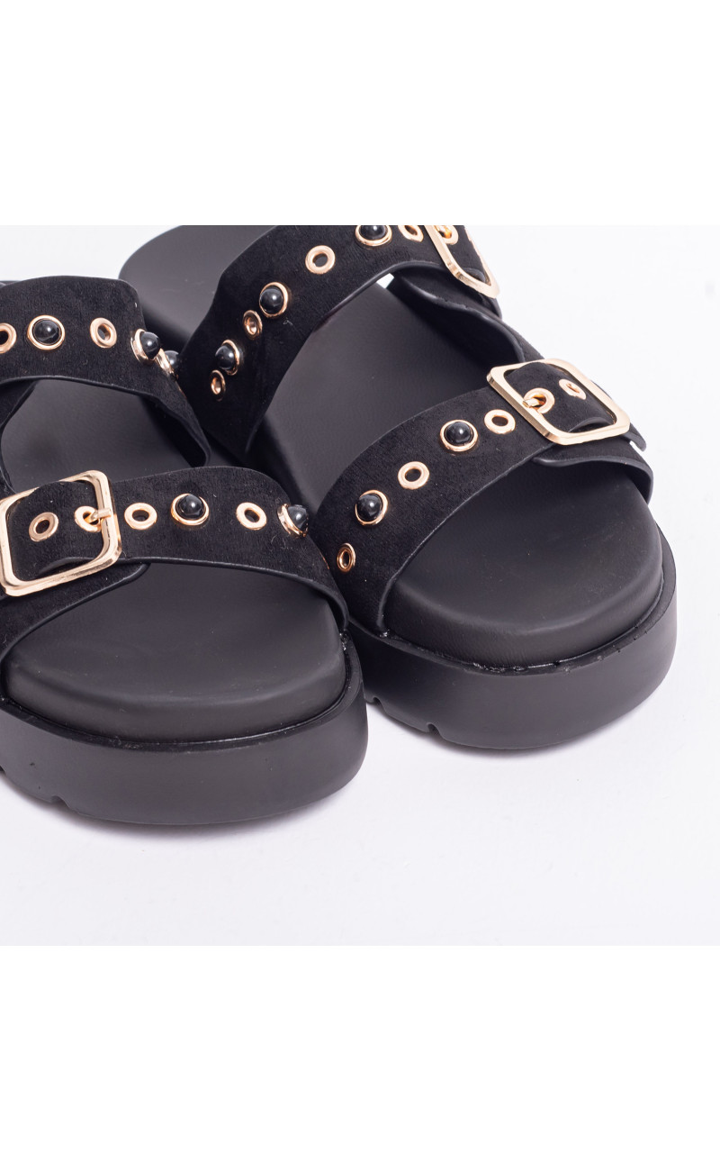 Σανδάλια Flatform με Διπλές Τόκες & Τρουκς