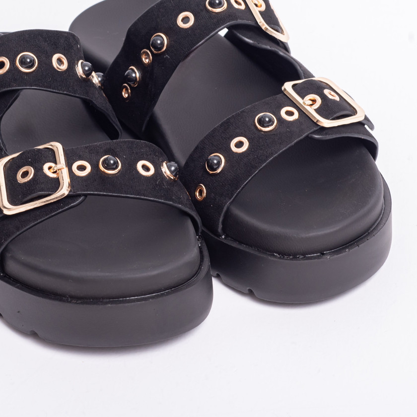 Σανδάλια Flatform με Διπλές Τόκες & Τρουκς