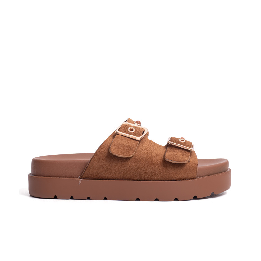 Σανδάλια Flatform με Διπλές Τόκες & Τρουκς