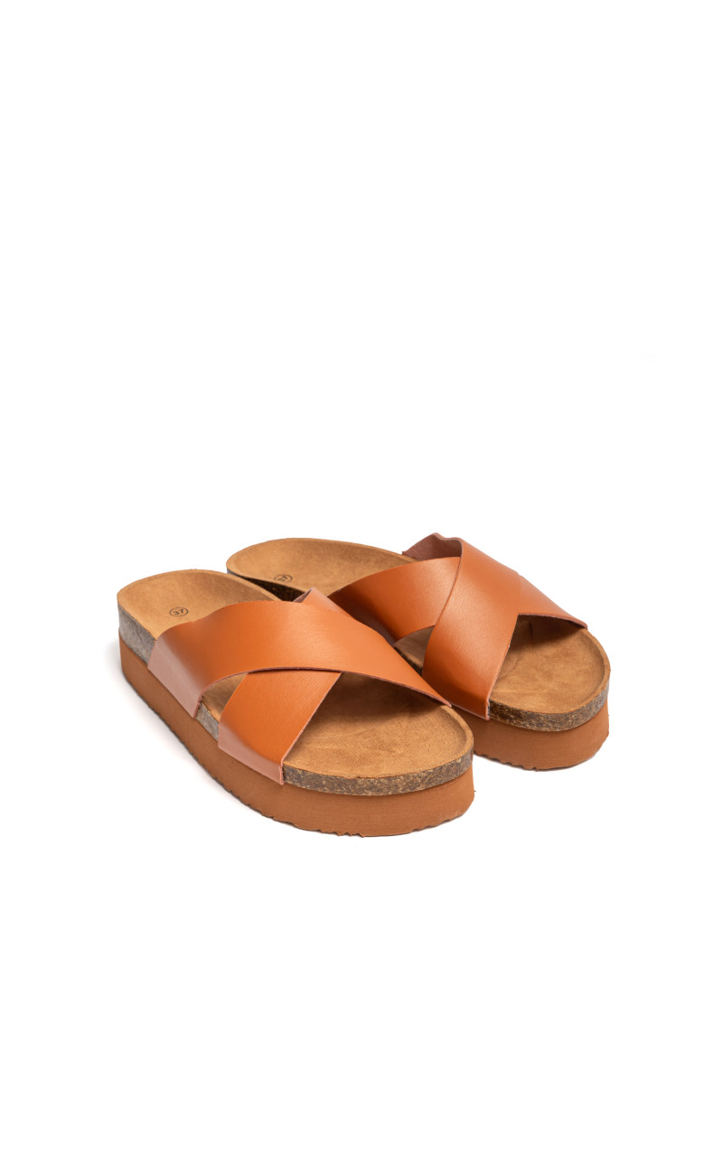 Σανδάλια Flatform Με Χιαστί Λουράκια