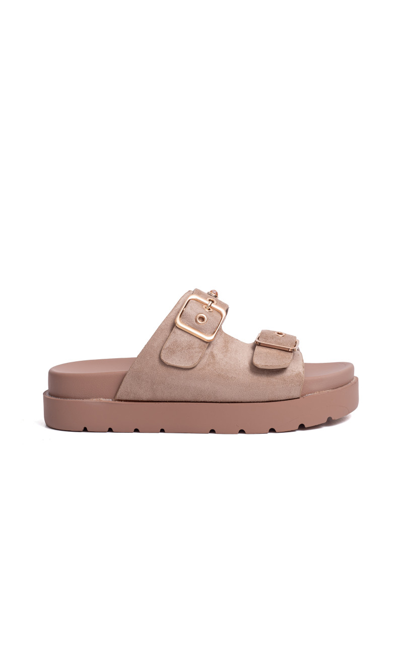 Σανδάλια Flatform με Διπλές Τόκες & Τρουκς