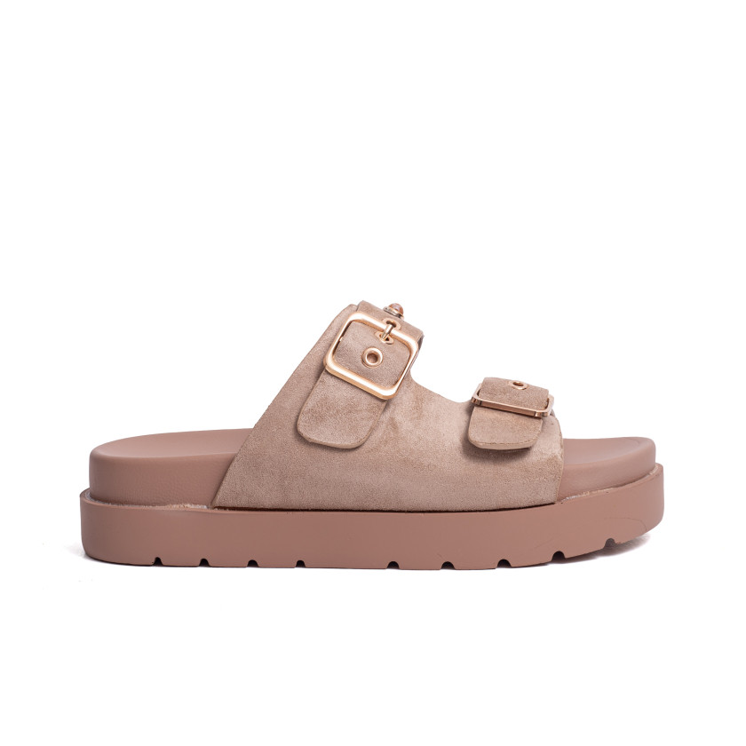Σανδάλια Flatform με Διπλές Τόκες & Τρουκς