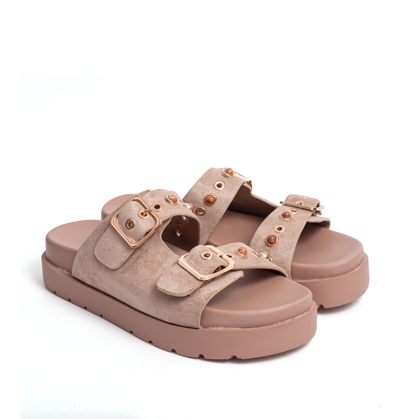 Σανδάλια Flatform με Διπλές Τόκες & Τρουκς