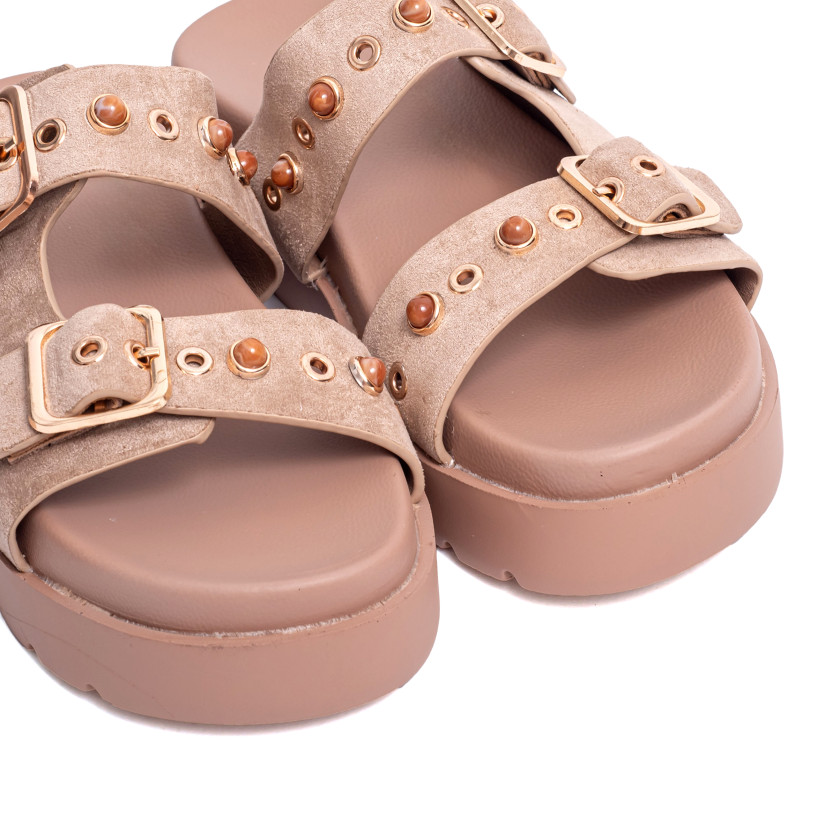 Σανδάλια Flatform με Διπλές Τόκες & Τρουκς