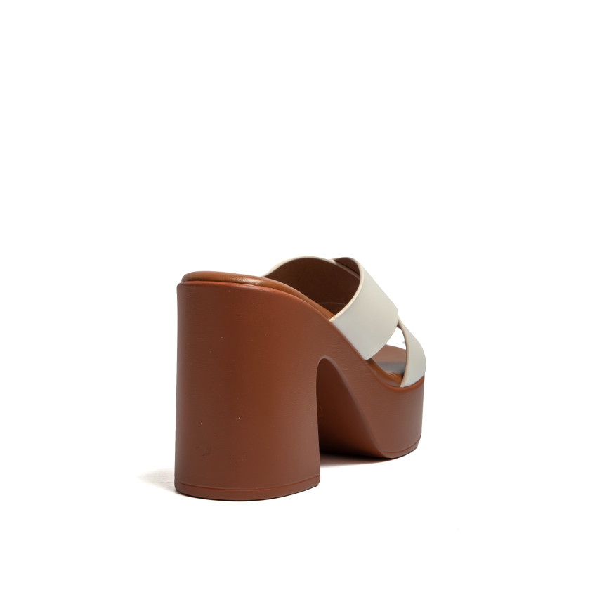 Mules Flatform με Χιαστί Λουράκια