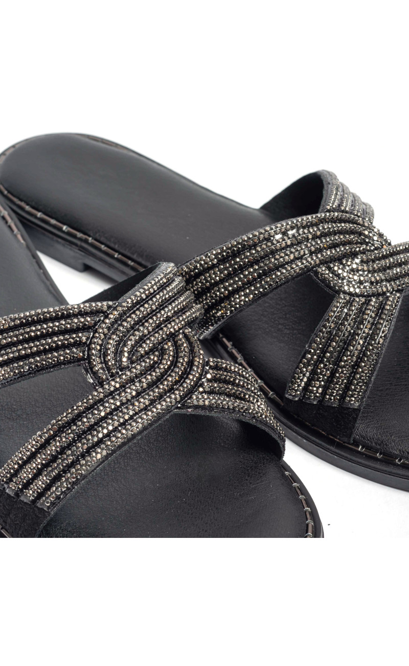 Flat Σανδάλια με Strass