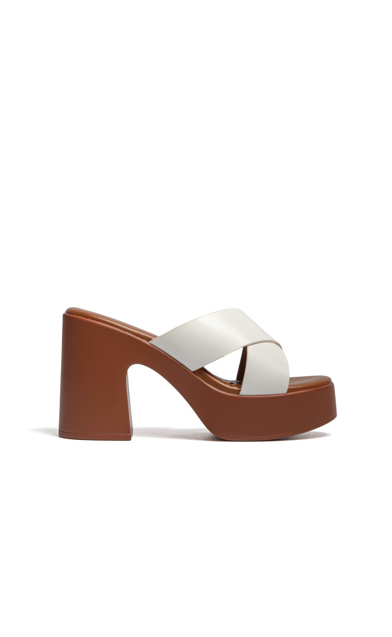 Mules Flatform με Χιαστί Λουράκια