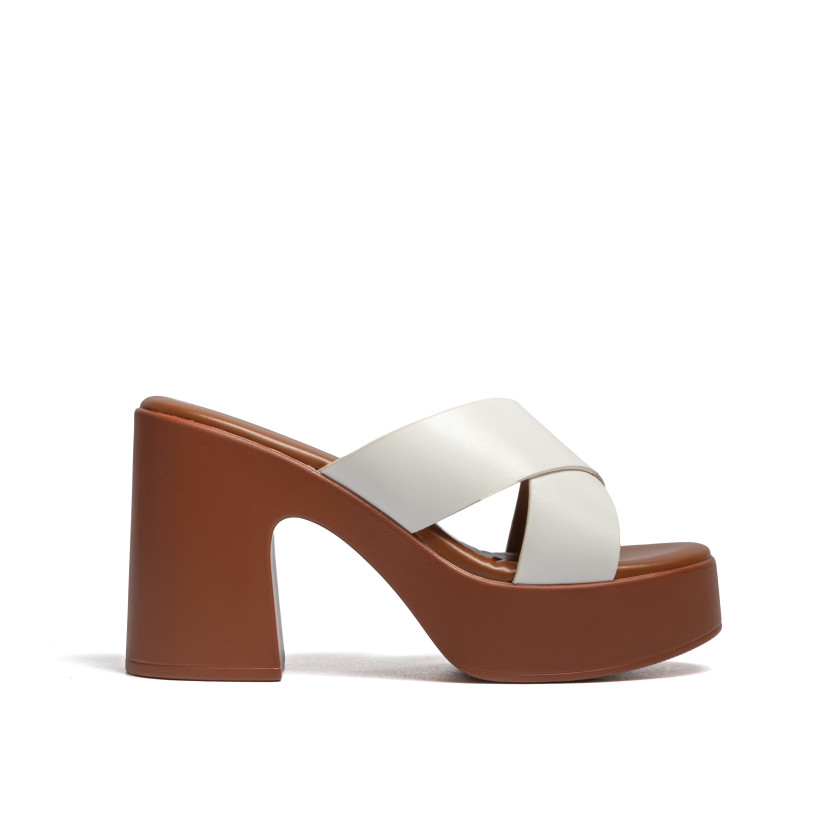 Mules Flatform με Χιαστί Λουράκια